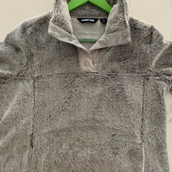 Land’s End S Sherpa Fleece Snap Neck Pullover New No Tag. - Picture 3 of 9